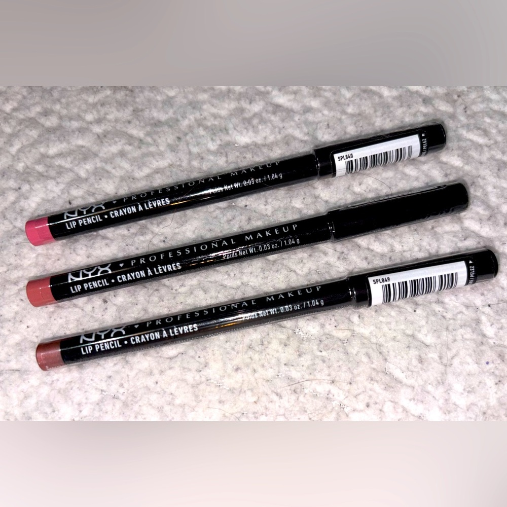 🌺 3 For $20 ~ NWT NYX Lip Liner Bundle Of 3 , Nude Pink , Rose & Beige Shades
